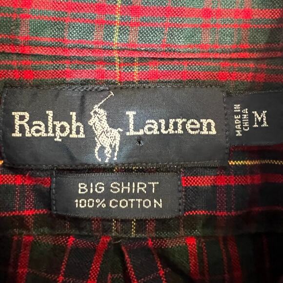 Ralph Lauren Plaid 100% Cotton Big Shirt Men's Medium - Picture 3 of 8